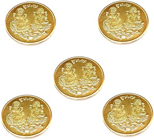 BANSIGOODS Dhanteras Diwali Gold Plated German Silver Coins laxmi Ganesh sikka for Gift Pack of 5pc (B0868WTP1B) Amazon Price History, Amazon Price Tracker