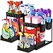 Snarflun Organizer Sottolavello Cucina a 2 Livelli Organizer Bagno Portaoggetti 4 Cuscinetti Antiscivolo e 4 Ganci 2 Tazze Sospese Portaoggetti Scorrevole Rimovibile Adatto Per La Cucina Del Bagno