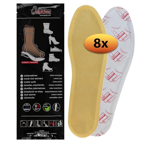 ALPIDEX Calentador Suelas 8┃15┃ 30 Par Calentadores Pies Adhesivo 8 Horas Pies Calientes Plantillas Termicas Calentadoras, Tamaño:S┃35-38, Color:8 pares