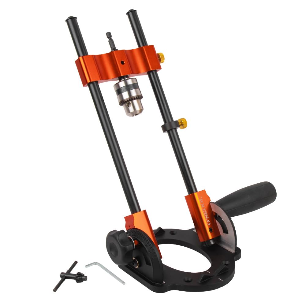 Multi-Angle Drill Guide for Cordless Drills, Adjustable from 0° to 60° for Flat and Round Workpieces