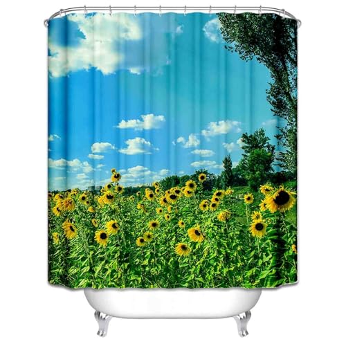 Rideau douche tissu lavable machine extra long 180x180 œillets renforcés - 2
