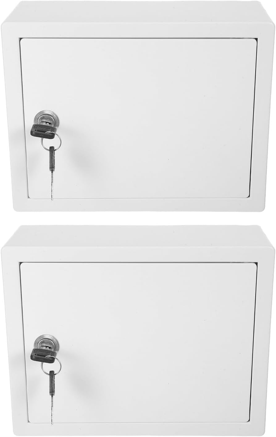 Homoyoyo 2PCS Wall Mounted Milk Box Porch Outdoor Plastic Mailbox with Key Lock Locking Anti Theft Milk Container Holder Waterproof Letter Box for Home Garden