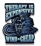 Therapy is Expensive, Wind is Cheap 7 Inch Decal for Motorcycle, Cars, Trucks, Motorcycles, Boats & Laptops (1-Pack)