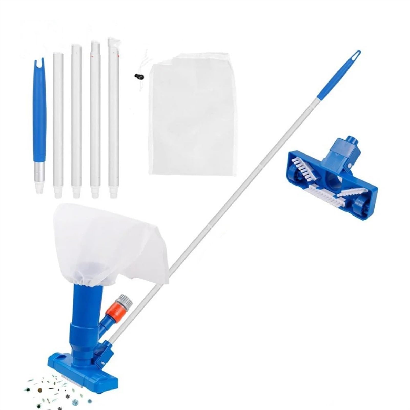 Pool maintenance kit Kit de limpieza con aspiradora para piscinas, red de limpieza de fondo para filtro de piscina, juego de aspiradora para piscinas, accesorios para piscinas Kit Limpieza Piscina(Plu