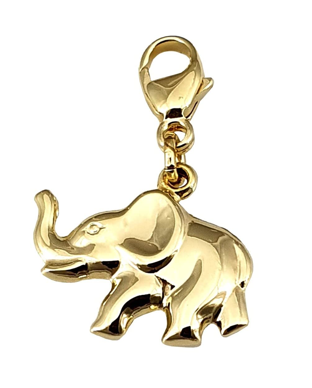 Charm Anhänger Einhänger Elefant 3D Glanz 333 Gold Gelbgold Qualität Unisex