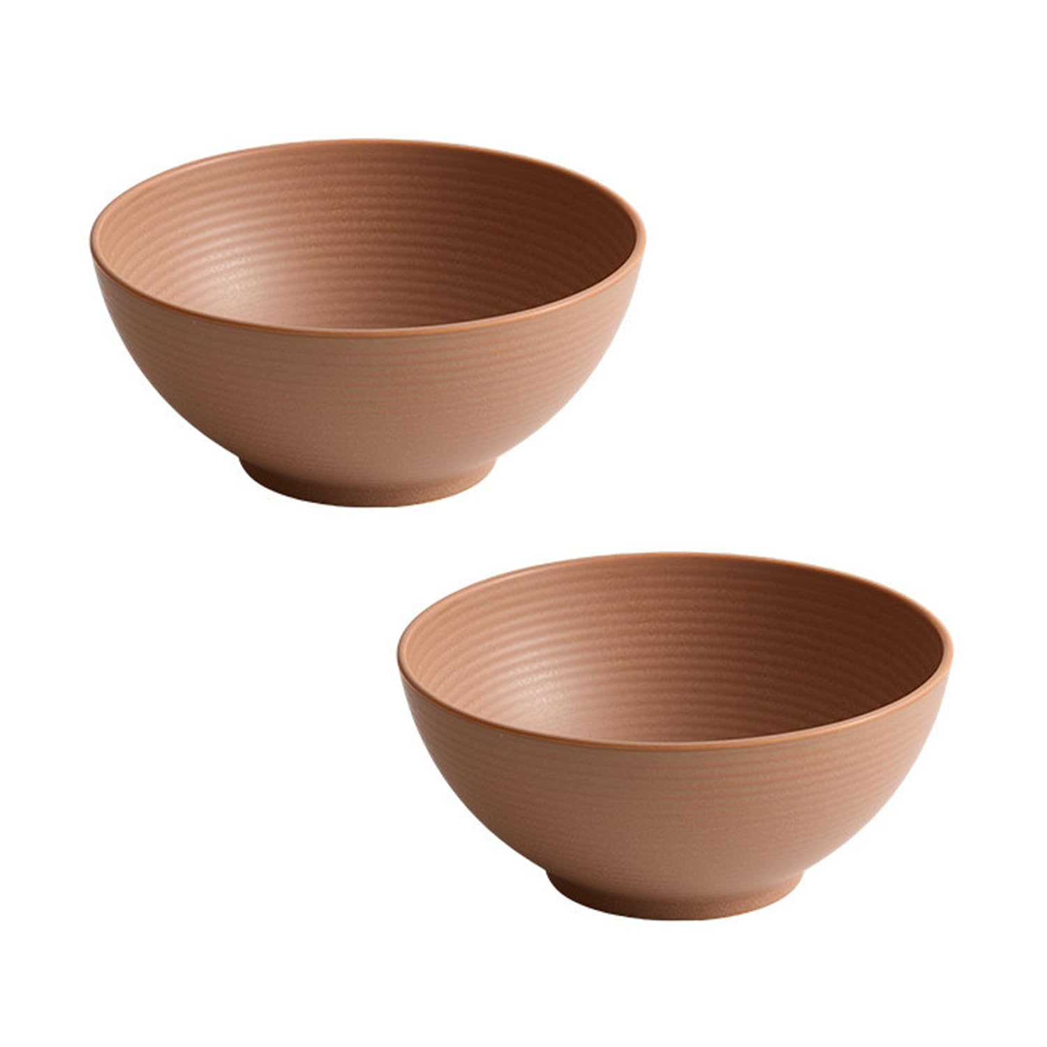 YTSMZX Large Soup Bowls Set of 2 Ceramic Bowls for Kitchen Deep Bowls for Cereal Salad Fruits Noodle Dishwasher Microwave Safe Easy Clean,850ml,Brown