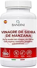 Bandini® Apple Cider Vinegar Complex 1860mg High Concentration, 180 Vegan Apple cider Capsules vinegar with Mother, Unfiltered, with Probiotics, Turmeric, Pepper, Ginger