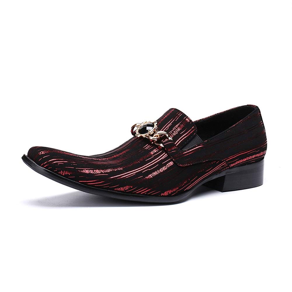 Chaussures richelieu en cuir véritable rouge pour homme élégant de soirée