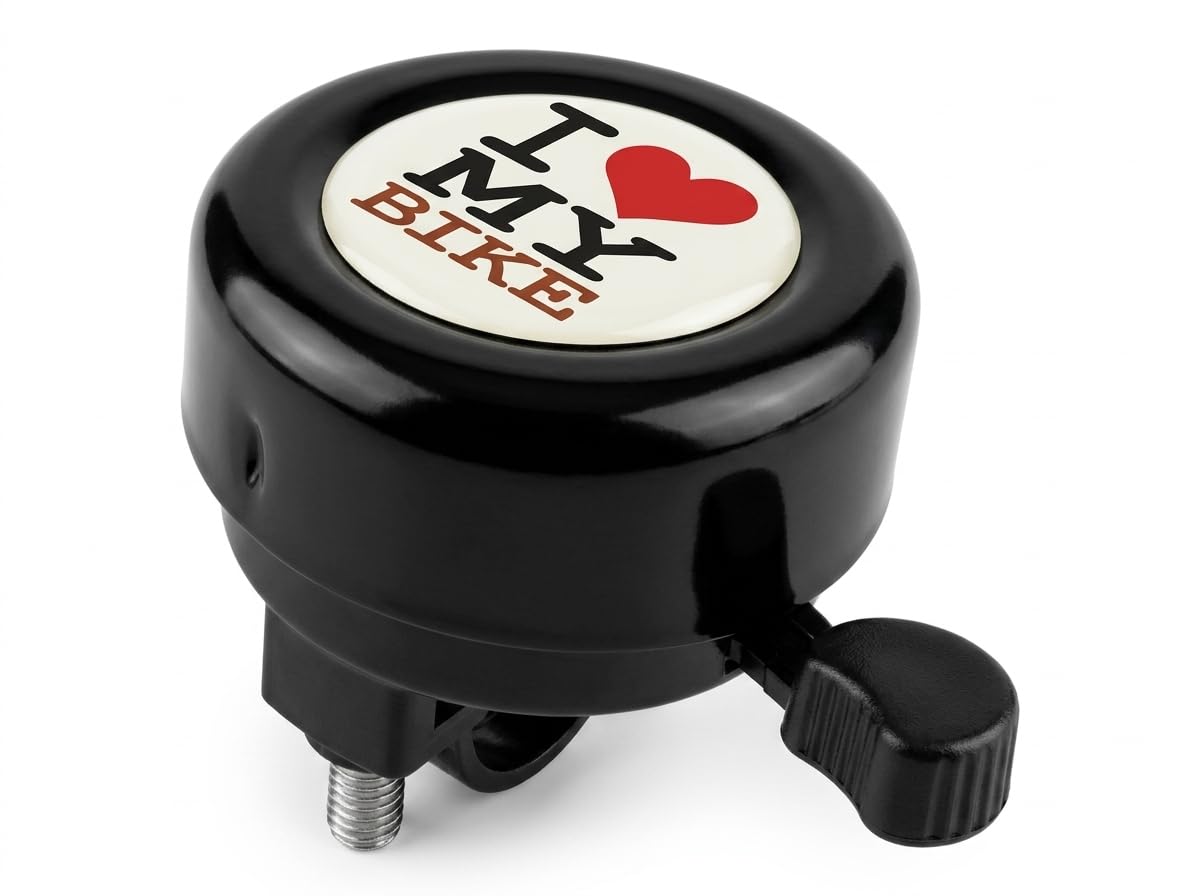 wavva Wavva® Mini Bicycle Bell I Love My Bike Printed Clear Sound Awake Bike Horn Bicycle Accessories Made Up Material. (Black)-picture-1