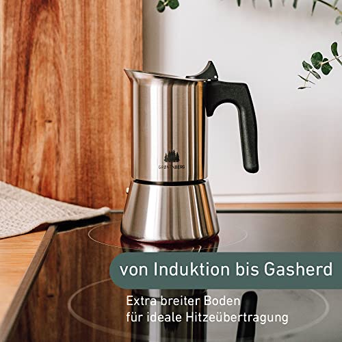 Groenenberg Spar-Pack 2 | Kaffeemühle manuell + Espressokocher Induktion 6 Tassen Edelstahl | Handkaffeemühle… – Bild 7