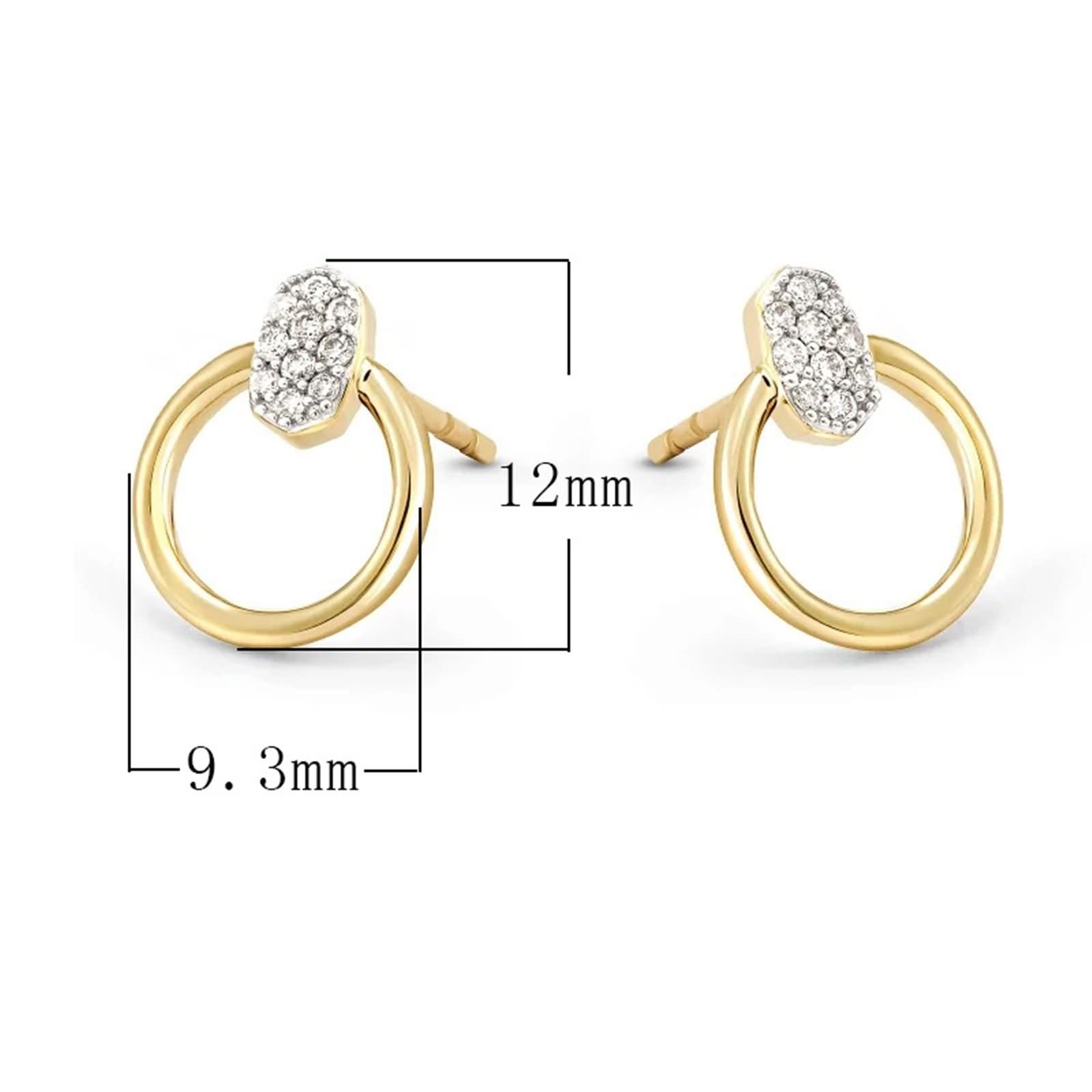 Prawdziwe kolczyki z żółtego złota próby 375/585/750 z moissanit, puste złoto 9K/14K/18K kolczyki