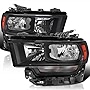 SPEC-D TUNING Black Housing Clear Lens Halogen Headlights with Amber Reflector Compatible with Dodge Ram 2500 3500 2019-2022 Left+Right