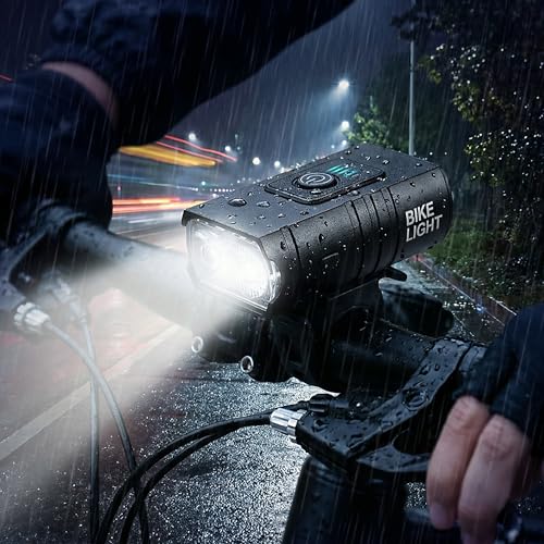 Bike Lights for Night Riding Aishini Rechargeable Bicycle Headlight Mountain Lamp 3 Modes Waterproof Bike Headlight and Tail Light Off-Road Cycling Commuting Black [ USB ]