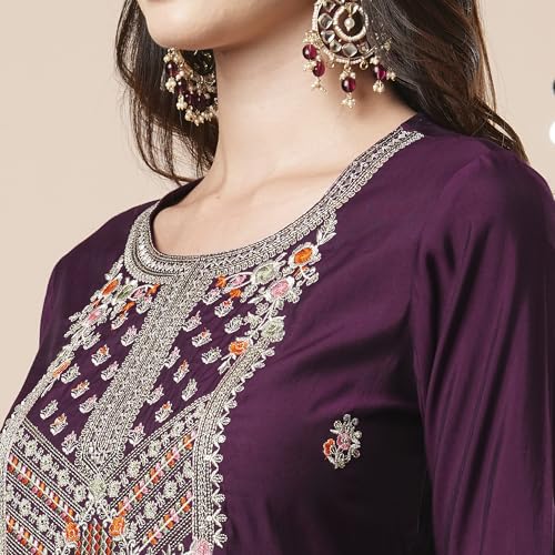 Image of Globus Women Kurta Set (GS567412 Red S)