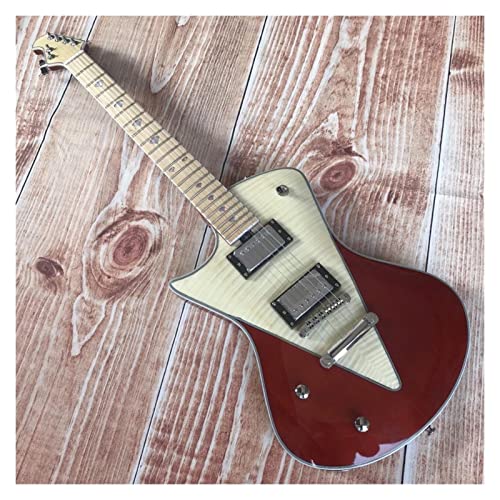 AMINIY Guitare électrique Panneau en Acajou Taille complète avec Pick-up Jazz Rouge et Jaune Musique électrique Guitare… - Les Beatles, Paul McCartney, John Lennon, RIngo Starr, George Harrison AMINIY Guitare électrique Panneau en Acajou Taille complète avec Pick-up Jazz Rouge et Jaune Musique électrique Guitare… – Image 3