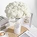Ovveroche 72 Pcs White Hydrangea Artificial Flowers, Round Floral Bouquet for Home Decor, Wedding, Party, and Seasonal Decoration, Realistic Fake Flowers for Centerpieces, Aisle, Table Arrangements