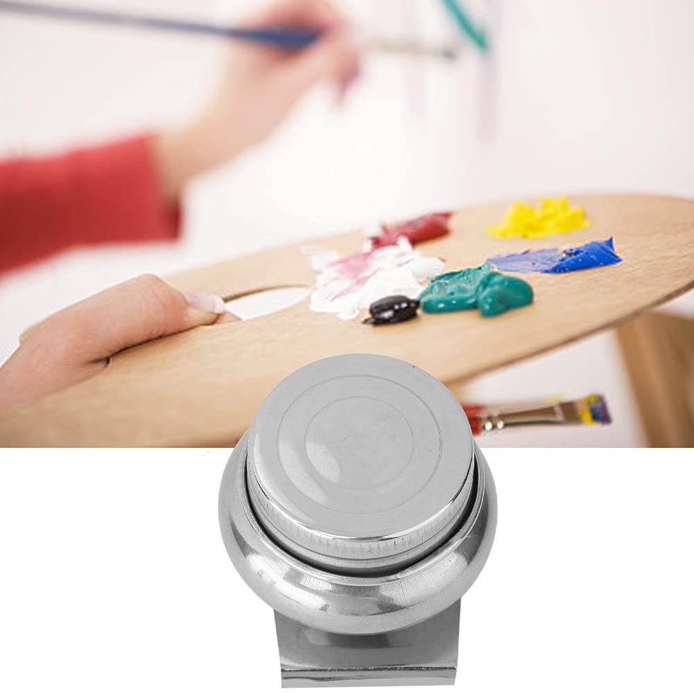 Contenitore per Pittura a Olio con Coperchio, Pittura ad Olio Doppia Tazza Tavolozza Pittura ad Olio Vaso Contenitore in Acciaio Inossidabile Tazze Palette Dipper per Acrilico, Pittura ad Olio(#9)