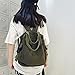 Sumleno Small Boho Canvas Backpack for Women Vintage Style Outdoor Travel Bag Casual Daypack Grunge Aesthetic Hippie Y2K Backpack (Green,One Size)