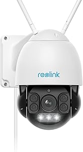 Reolink 5MP PTZ WiFi Security Camera Outdoor, 5X Optical Zoom, 190ft Full-Color Night Vision, 2.4/5GHz WiFi Camera with Human/Vehicle Detection, Auto Tracking, 360° View, 2-Way Audio, IP66, RLC-523WA asin的图片