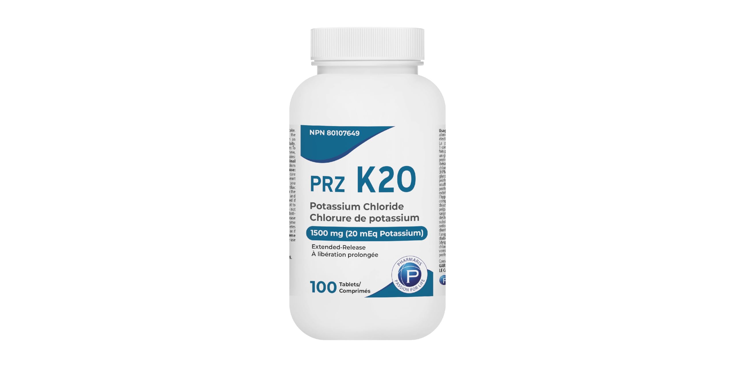 PRZ K20 Potassium Chloride 1500mg (20 mEq) extended-release tablet bottle