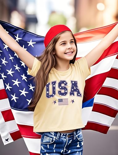 Image of JNC Kids 4th of July Shirt Boys /Girls American Flag T-Shirt Toddler Patriotic Tops Tee Independence Day Clothes 2025