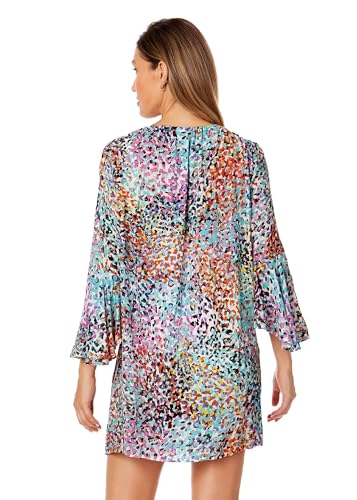Women's Sunset Dot Bell Sleeve Tunic Swimsuit Cover Up2