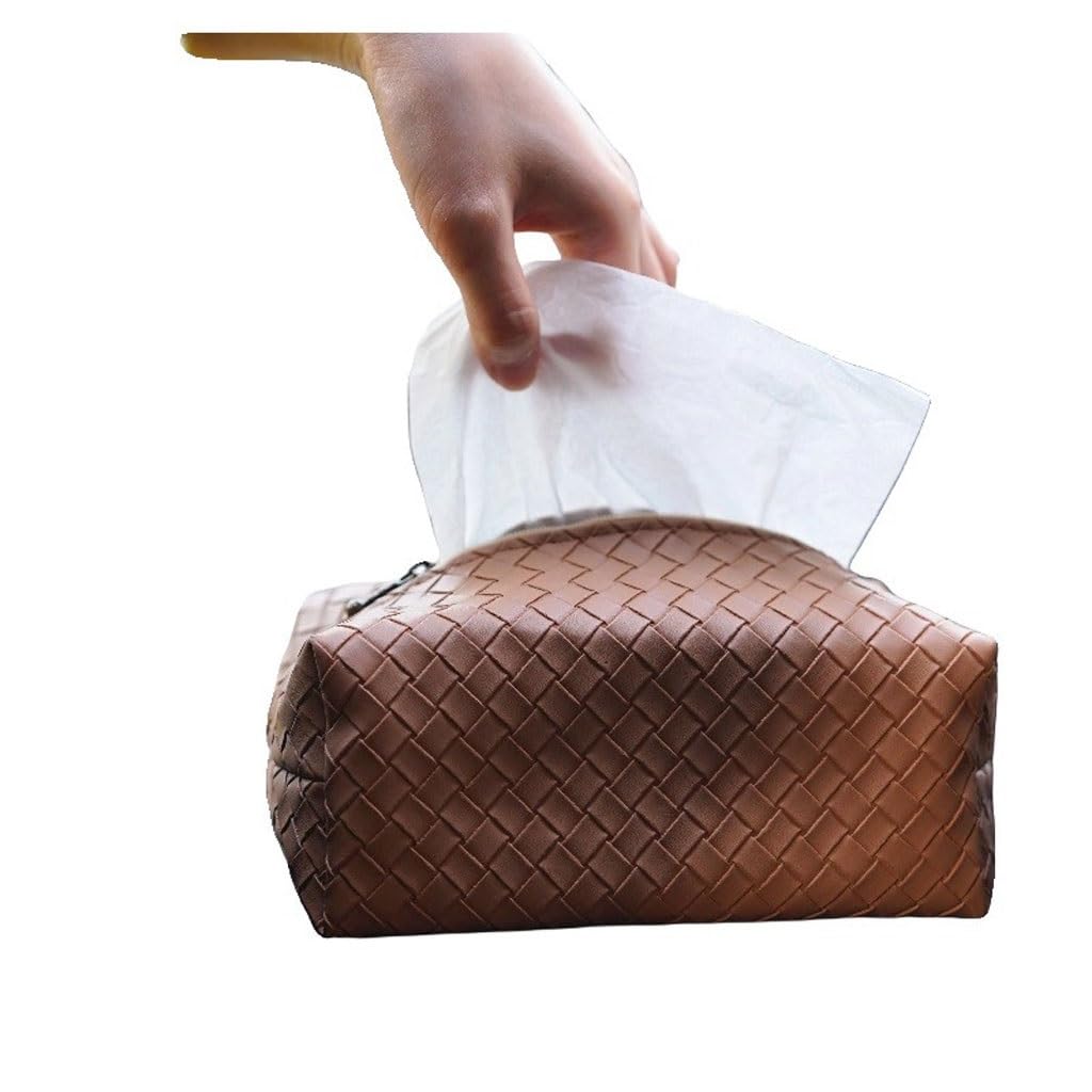 Pudełko na chusteczki kreatywny design pokrowiec na chusteczki tkana skórzana pudełko na chusteczki wiszące pudełko na chusteczki nadaje się do toaletki stolik nocny sypialnia uchwyty na chusteczki