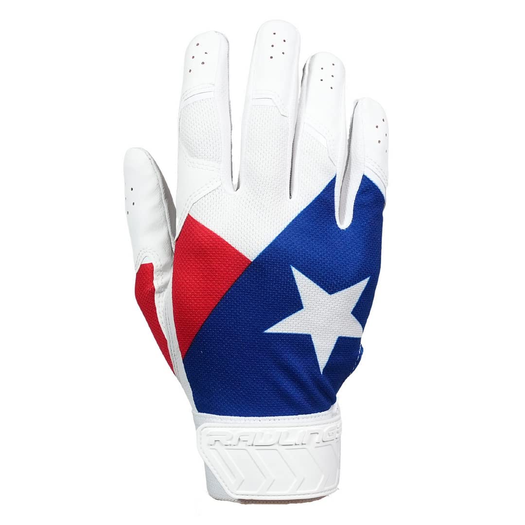 Rawlings5150 Flag Country Batting Gloves Limited Edition Adult, Texas, Medium