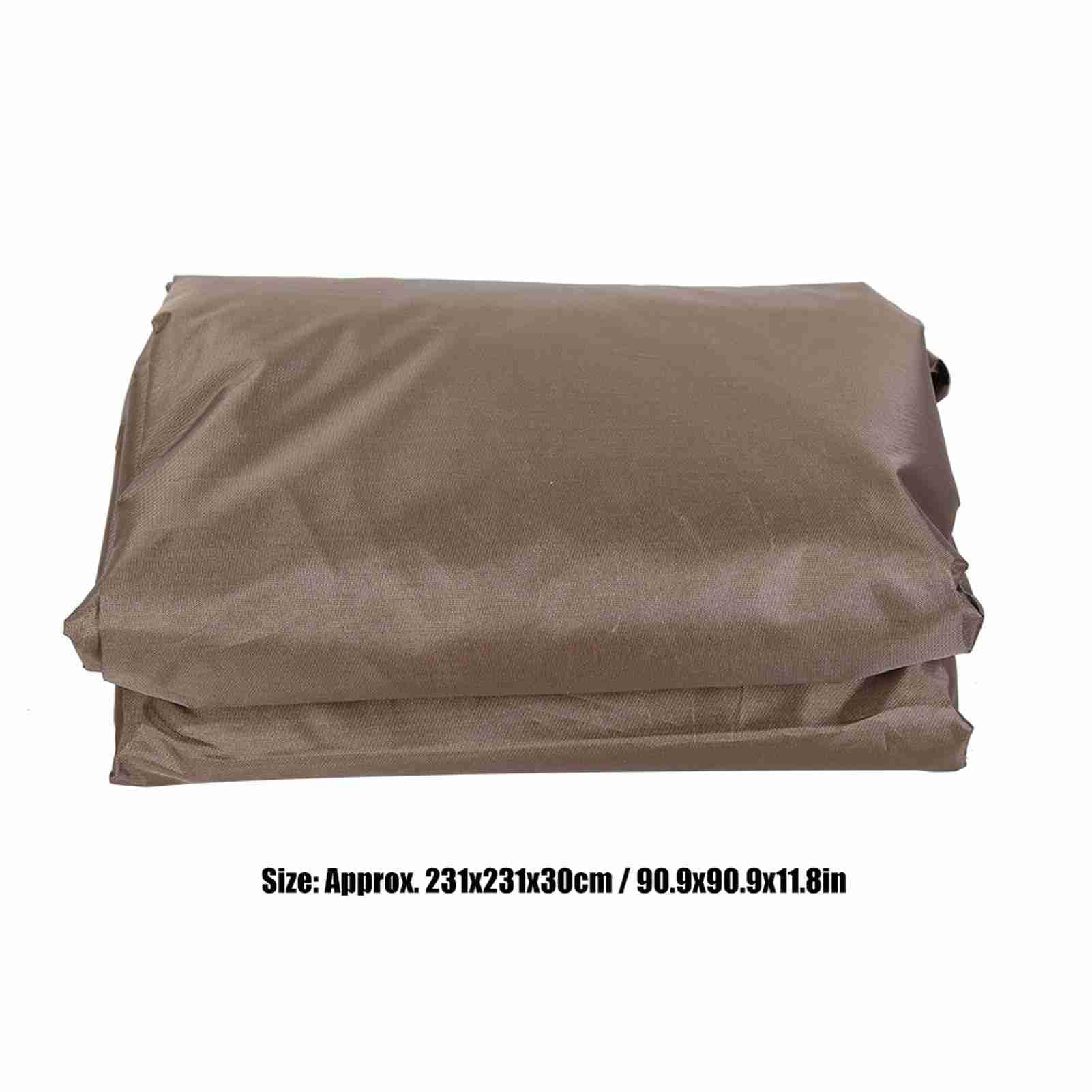 Protecteur de Couverture de Spa carré extérieur imperméable à l'eau, Couverture de Spa en Polyester Robuste, Protection de Spa carrée résistante aux intempéries pour Spa (Couleur Café)