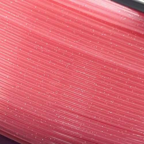 Image of Clear Pink PLA 1.75mm 1kg Spool Glittery 3D Printing Filament Transparent | Beginner friendly Premium Glittery translucent Pink PLA Basic No tangle 1kg spool 2.2lbs Hassle-free printing for Bambu Prusa