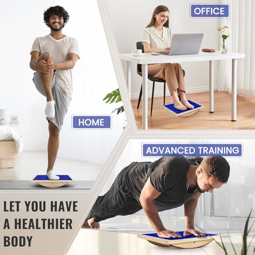 Image of Balance Board Professional Wobble Board for Adults Anti-Slip 350LBS Balance Boards for Physical Therapy Standing Desk Core Strength Wooden Balance Board Rocker Board