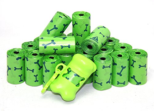 Image of Best Pet Supplies Dog Poop Bags, Rip-Resistant and Doggie Waste Bag Refills with d2w Controlled-Life Plastic Technology - Pack of 360, Green Bone (Scented)