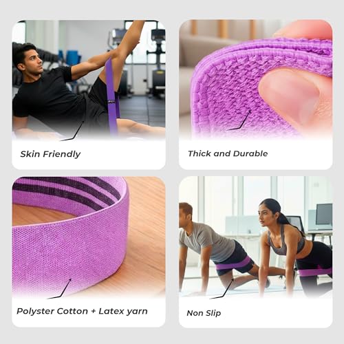 Image of Fabric Resistance (Heavy) Strength for Women & Men, Non-Slip Hip Bands for Glutes, Legs & Squats, Exercise Booty Bands for Workout, Stretching, Toning, Home Gym Fitness, Yoga & Pilates