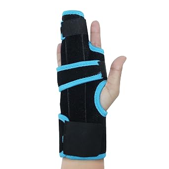 Finger Splint Adjustable Two Finger Stabilizer Straightener Immobilizer Hand Support Brace for Arthritis Fracture Broken Dislocated Trigger Finger fits Left or Right Hand