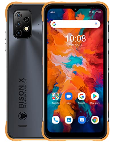 UMIDIGI Bison X10 Rugged Unlocked Smartphones,4G+64GB Android 11 IP68/IP69K Waterproof Shockproof Phone Helio P60 20MP Camera 6.53" FHD+ 6150mAh Fast Charge Global Version NFC Rugged Smartphone