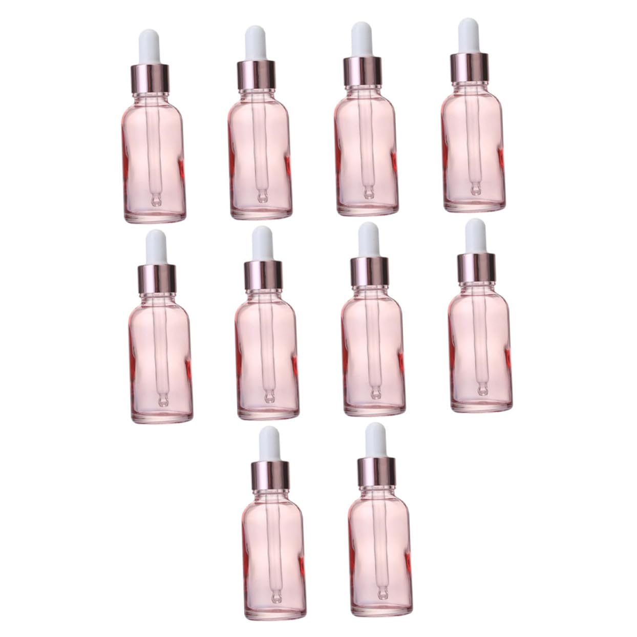 Gatuida 30 pezzi Bottiglie Contagocce in Vetro Rosa Portatile per Essenziali Contenitori per Viaggio con Tappo Antigoccia Ricaricabili per Aromaterapia e Cosmetici