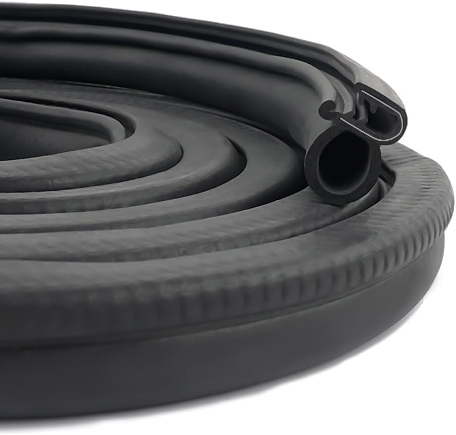20Ft Car Door Weather Stripping Door Seal Strip U-Shaped Rubber Edge Trim with Steel Strip Door Sealers for