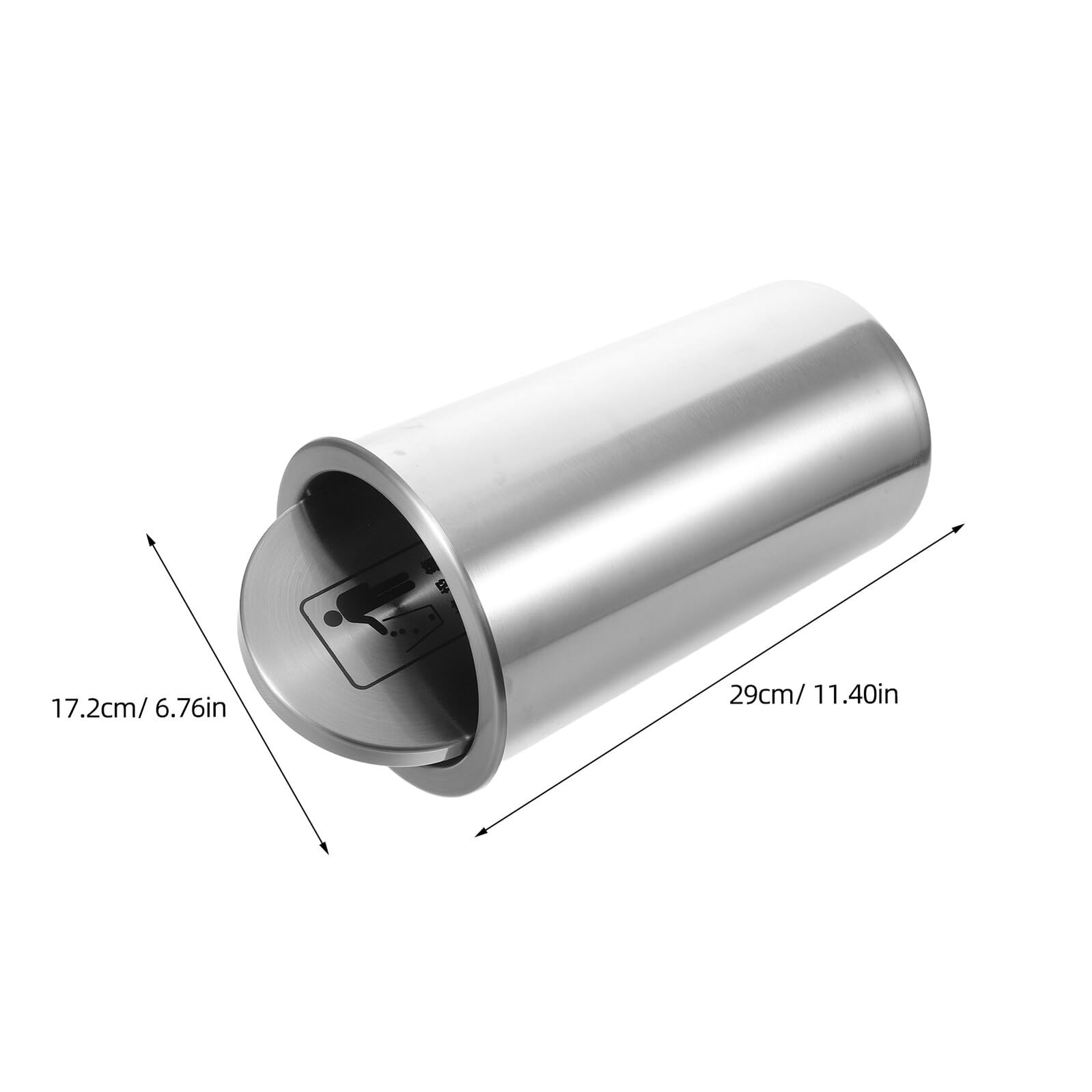 PRETYZOOM Cubo de Basura de Cocina Empotrado de Acero Inoxidable Tapa Giratoria Higiénica, Diseño Redondo Moderno para Cocinas Compactas y Restaurantes