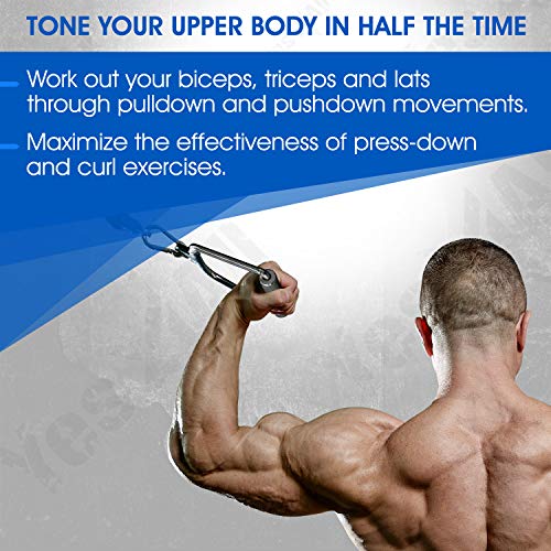 Yes4All Single D-Handle Cable Attachment for Weight Lifting –Lat Pull Down Bar / Tricep Bar Attachment – Support up to 770 lbs