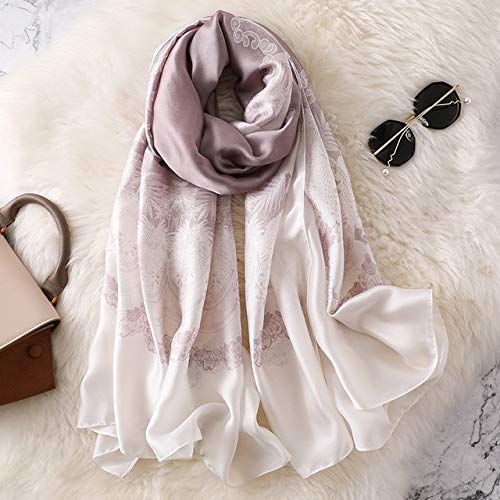 Foulard de soie imprimé doux contre le soleil | Écharpe légère et hijab de plage