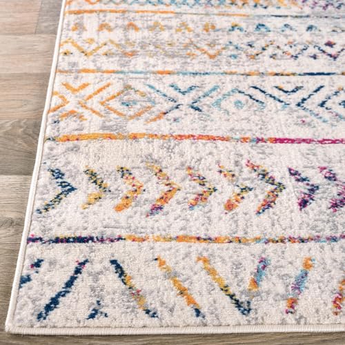 Tapete geométrico boho 7'10" x 10' multicolor miniatura 5