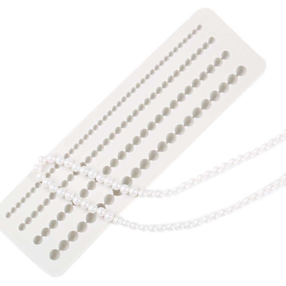 Cuentas perlas molde de silicona Fondant decoración molde cadena de perlas decoración de pasteles Sugarcraft herramienta de decoración