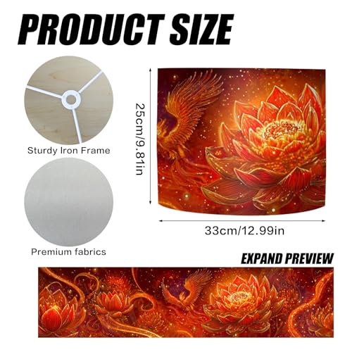 Image of Nuxovilar Lamp Shades Set of 2, 13 inch Top x 13 inch Bottom x 10 inch High (Spider)