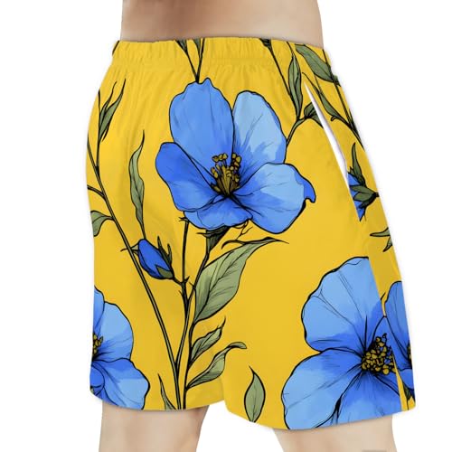 Men's Swim Trunks Size S Linseed Orchid with Mesh Lining Soft Breathable Quick Dry Beach Shorts Blue3