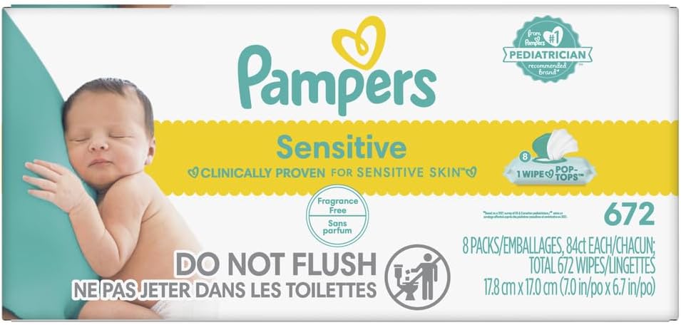 Amazon.com: Pampers Sensitive Baby Wipes - 672 Count, Water Based