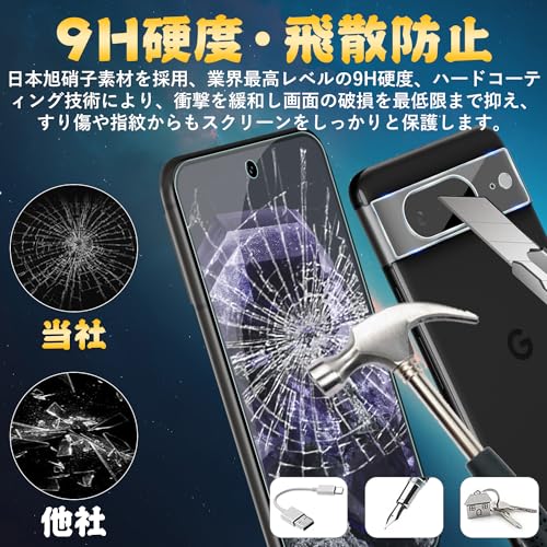 Image of Google Pixel 8 Glass Film (2 Sheets) + Google Pixel 8 Camera Film (2 Sheets) [Made of Asahi Glass Material] Google Pixel 8 Film, 9H Hardness, Easy Installation, Bubble-Resistant, Automatic Stickiness