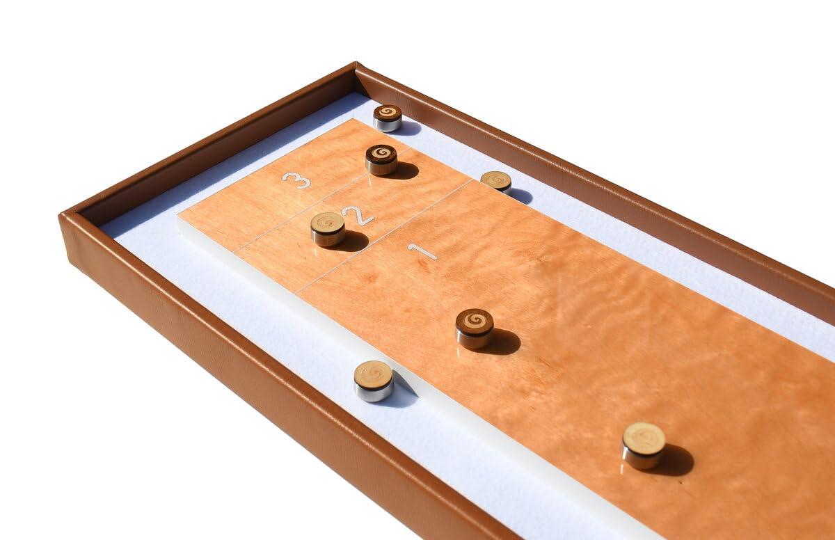 Masters Table Shuffleboard - Steamed Beech with Cognac Rim