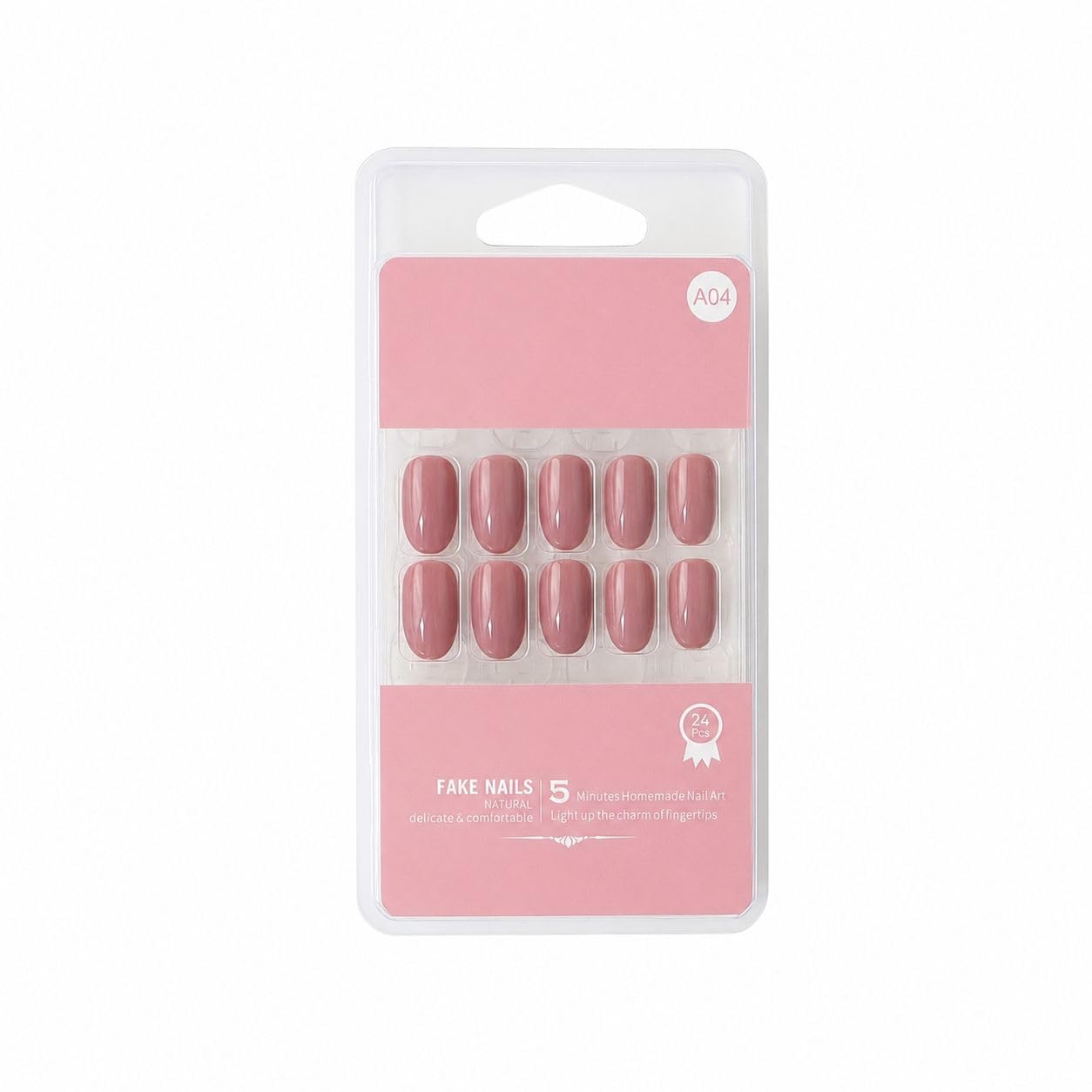 Professional Fake Nails for Women, 24 PCS Reusable Press On Nails, Glossy Pink Artificial Nails with Natural Finish for Nail Art & Daily Wear-image-35