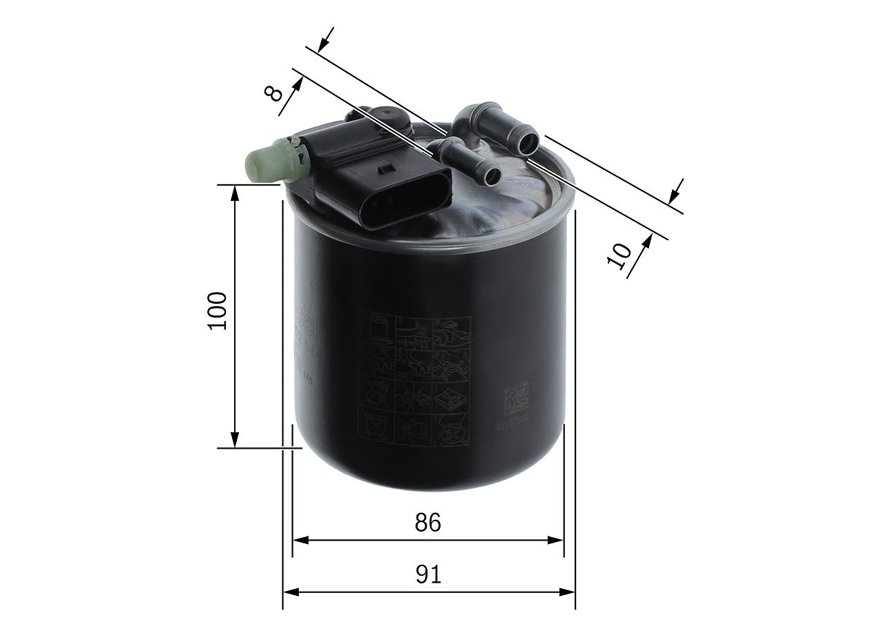 Filtro Diesel per Auto Bosch N2844 - Separa le particelle e l'acqua dal carburante, protegge il sistema di iniezione
