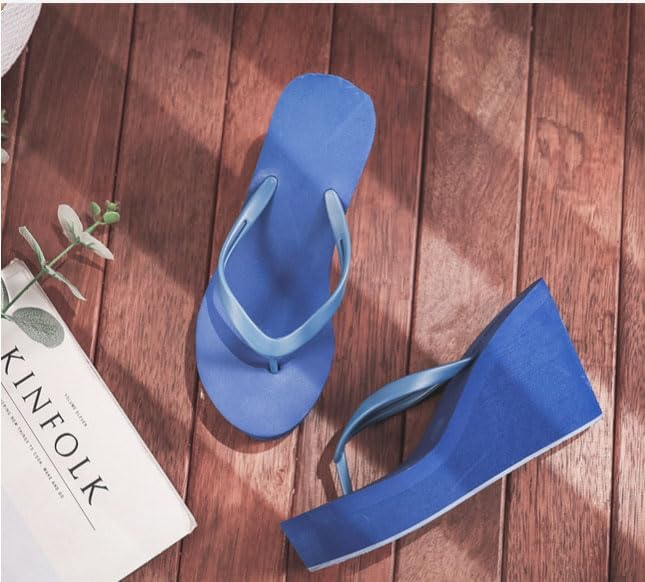 Women's Platform Wedge Flip Flops, Summer High Heel Thong Sandals Slip on Platform for Beach Daily Wear3